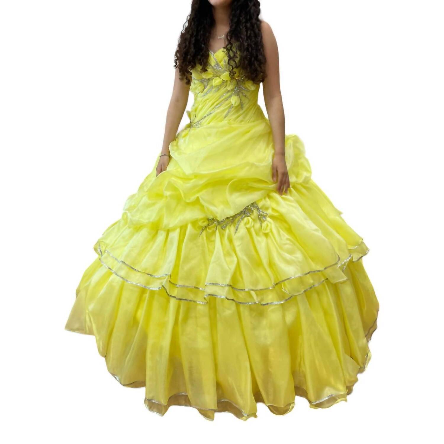 New Mary's Bridal Off Shoulder Quinceaera Dress In Canary